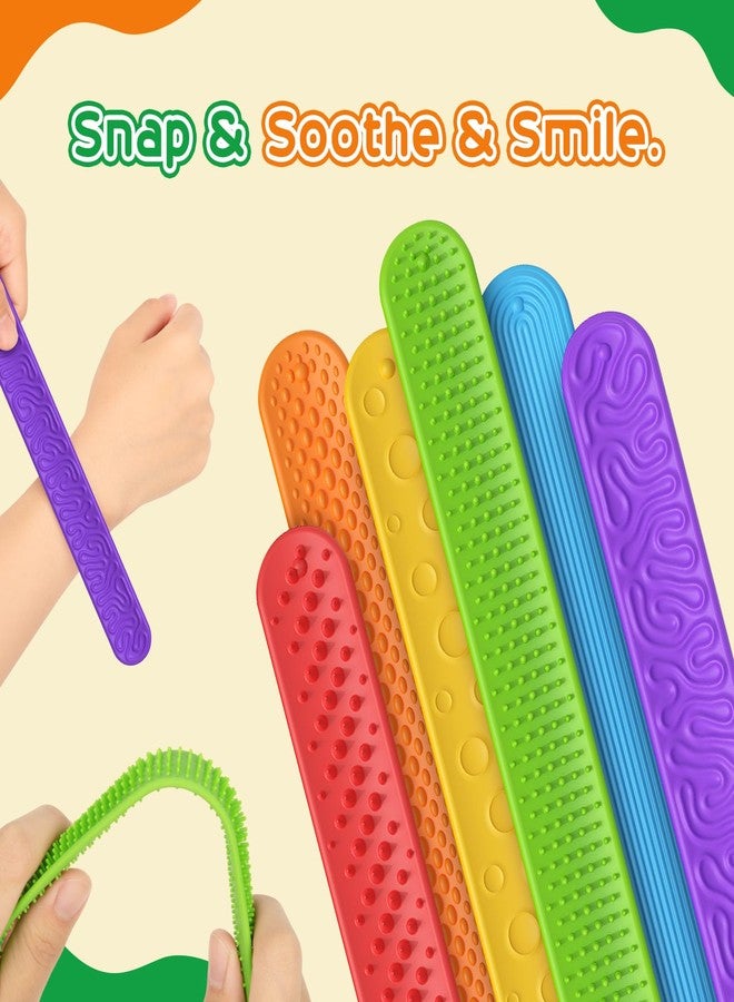 DODOLOL Slap Bracelets Textured Silicone Fidget Bracelet for Autism,ADHD,Anxiety Relief Sensory Calming Tools Special Needs Must Haves,Autistic Classroom Toys,Autisma Relieve Stress for Kids Adults 6 Pack - Image 3